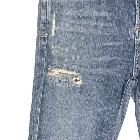 Agolde Women Sophie High Rise Distressed Skinny Jeans Size 25 Blue Stretch Denim - Picture 8 of 16